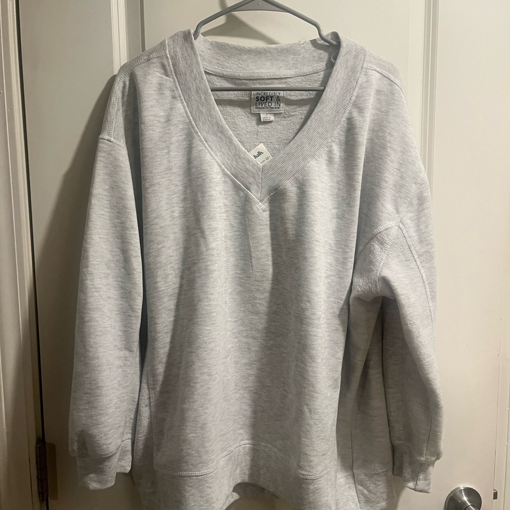 Pink Rose Soft Gray Sweatshirt